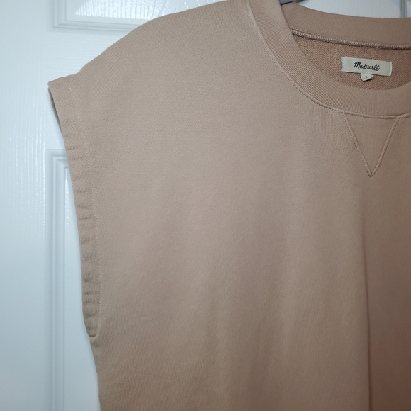 Madewell Sleeveless Sweatshirt Tan Sz S - Picture 2 of 8